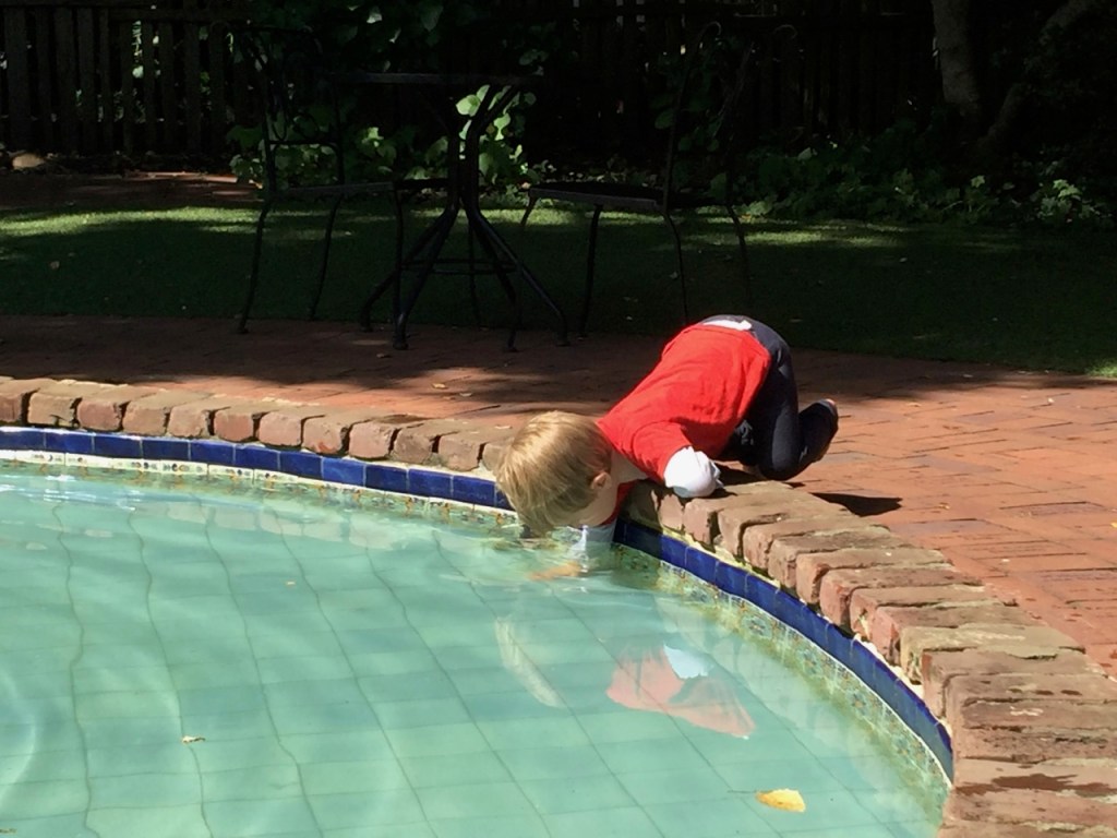 K in the fountain at the Allied Arts Guild