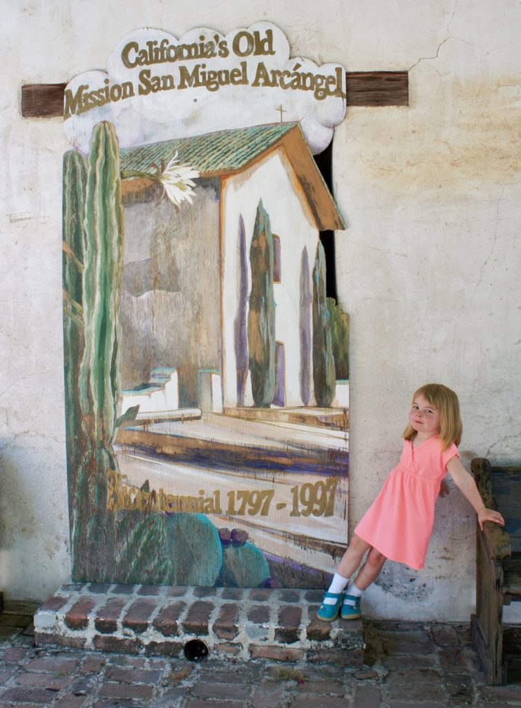 HJ posing with the Mission San Miguel Sign