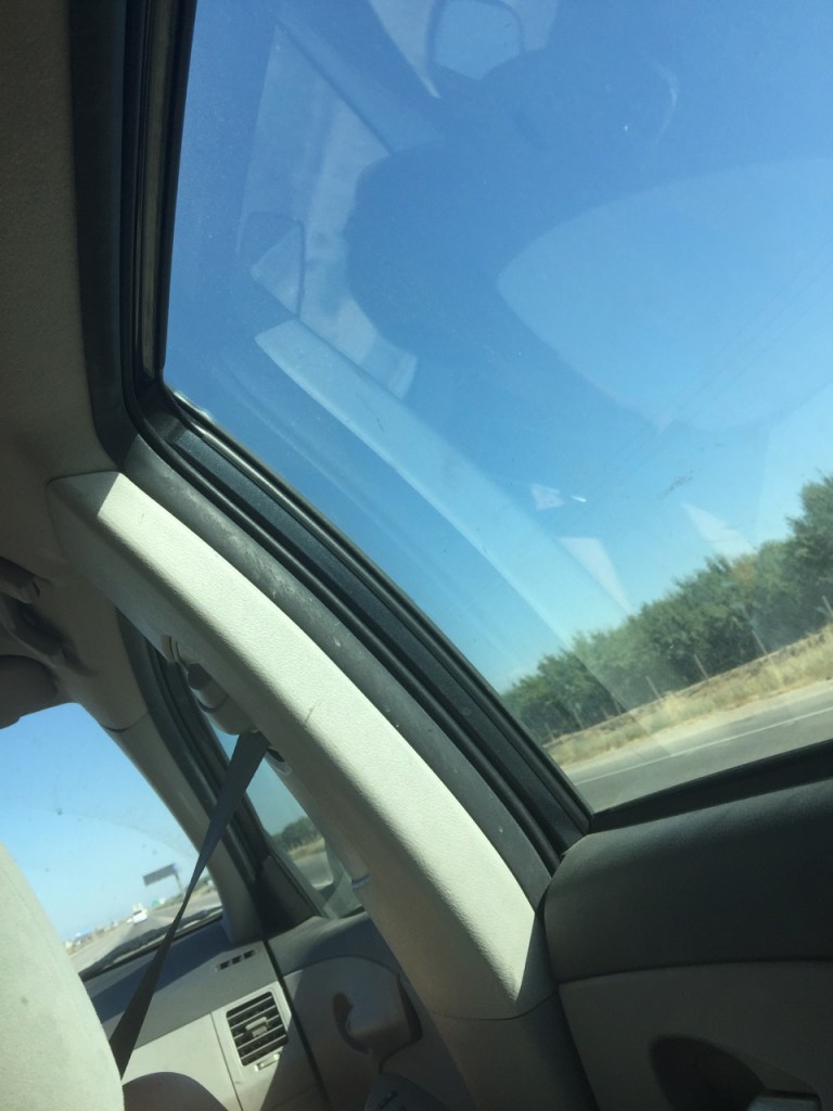 Scenery of a toddler road trip