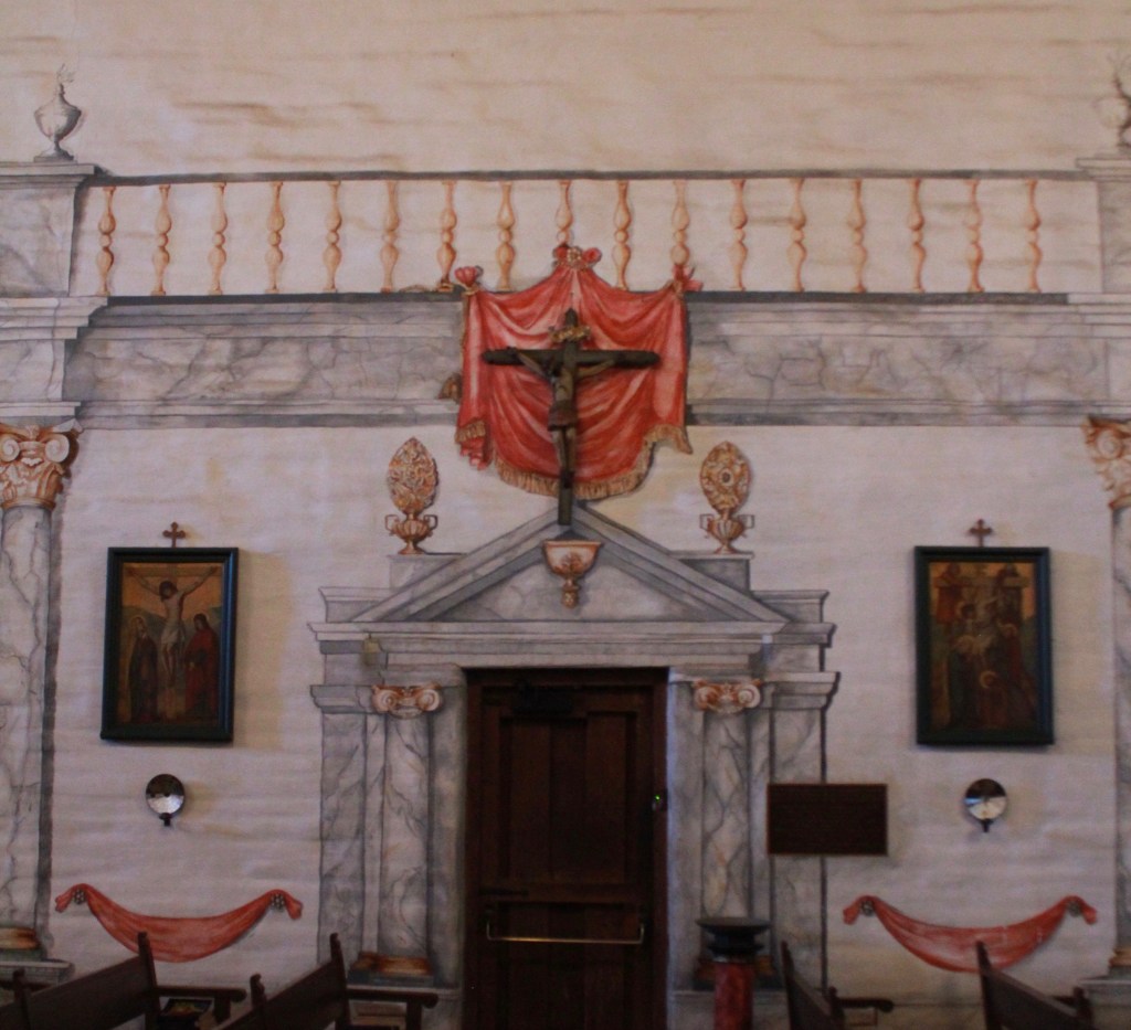 Painted balcony and columns