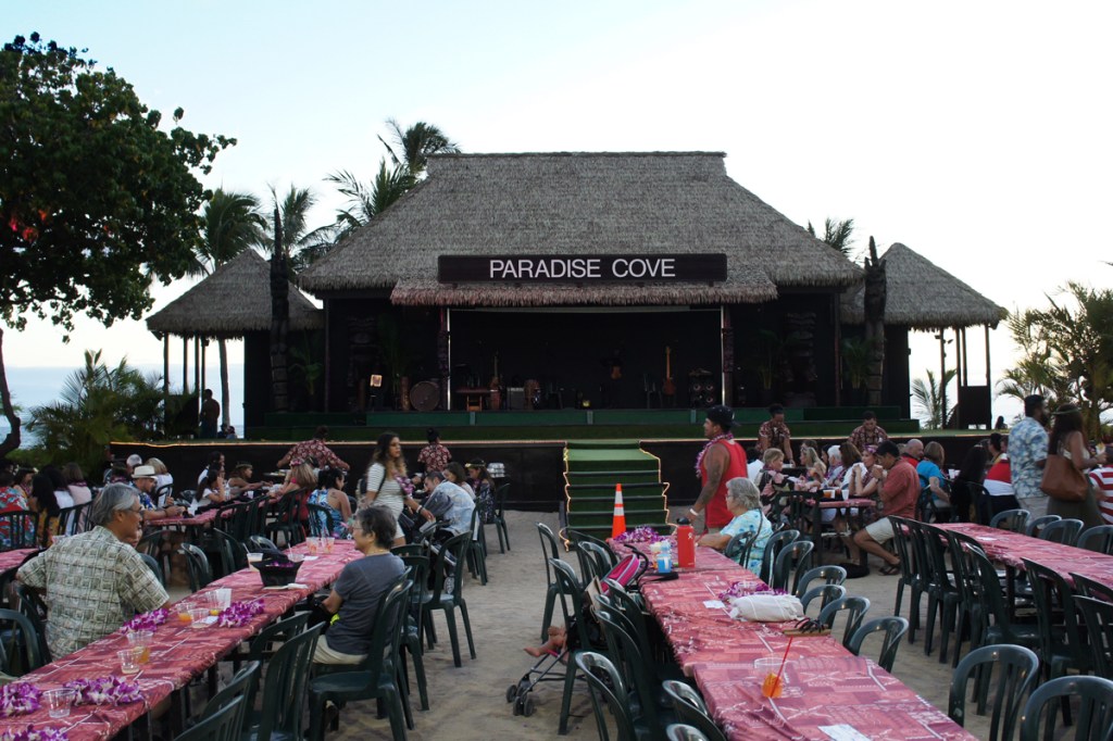 The Paradise Cove Stage and Eating Area
