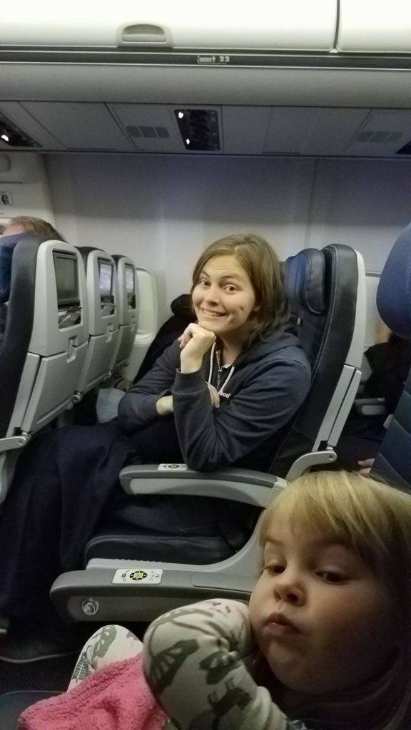 HJ and Jess on the plane