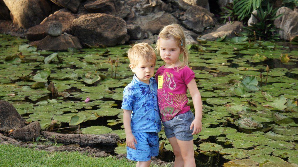 HJ and K at the lily pond