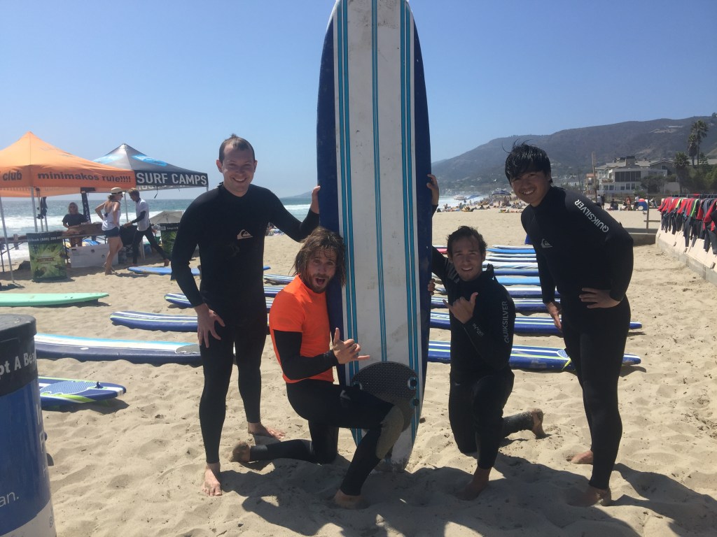 Posing with the surfboard!