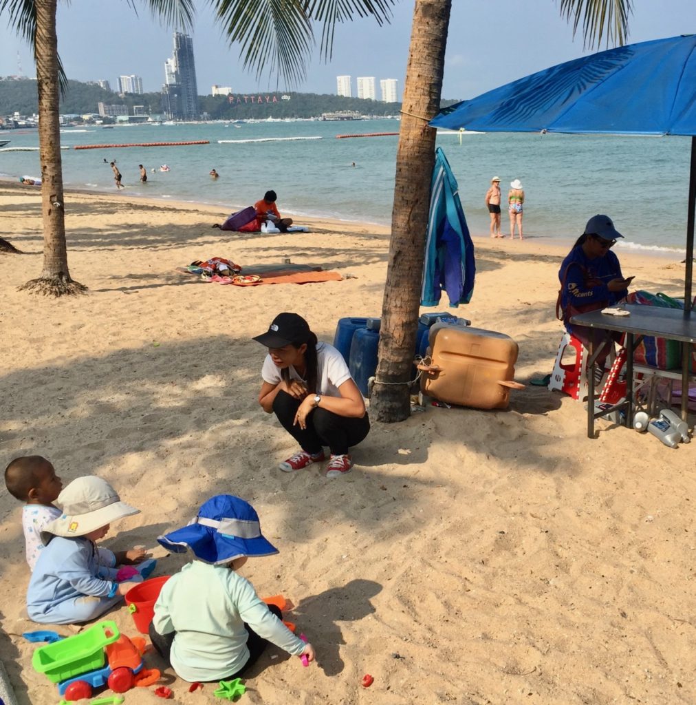 The kids on a Thai beach