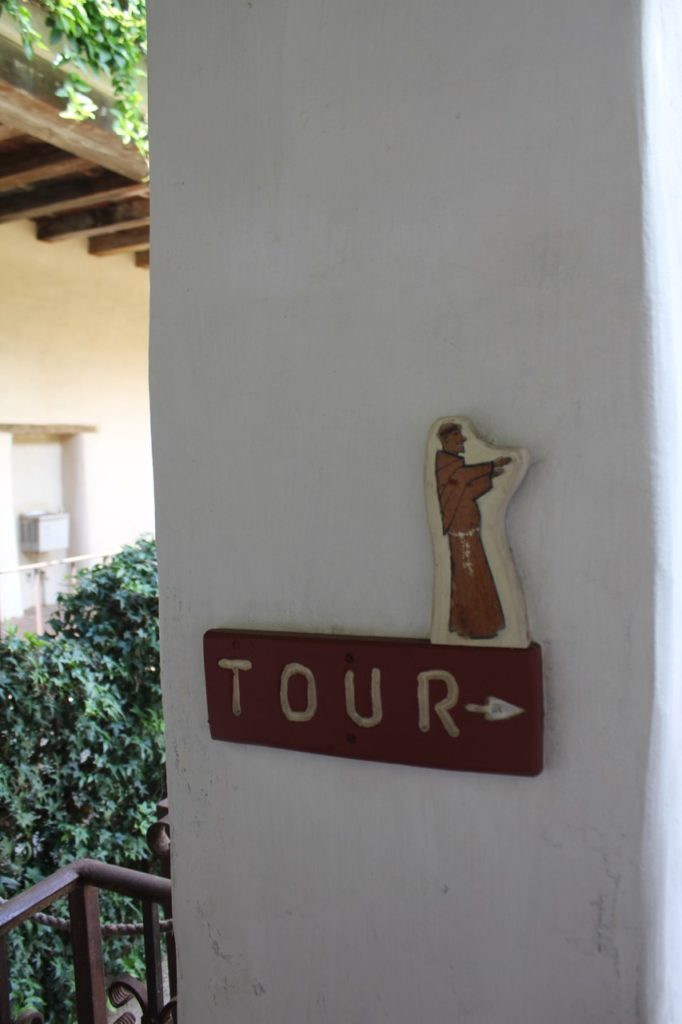 Mission Santa Barbara Tour Sign
